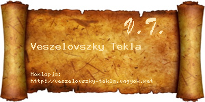 Veszelovszky Tekla névjegykártya